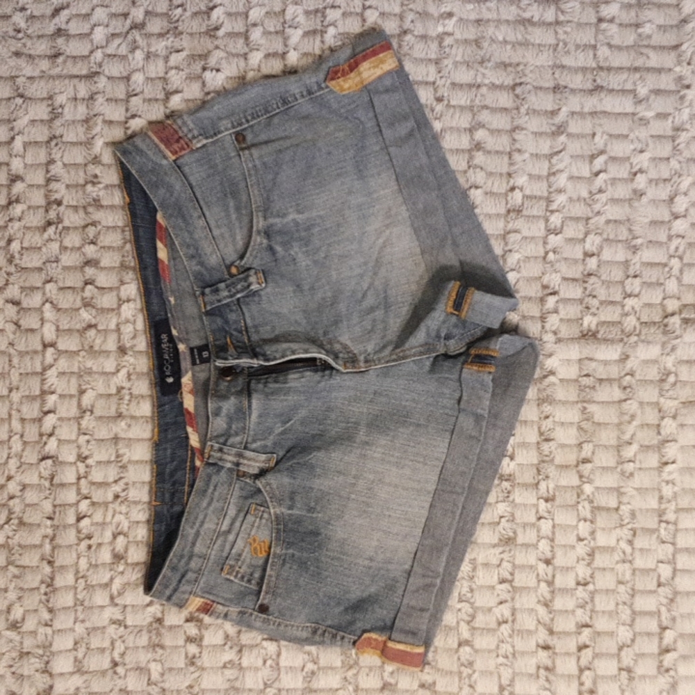 American Flag Blue Jean Shorts By Rocawear.